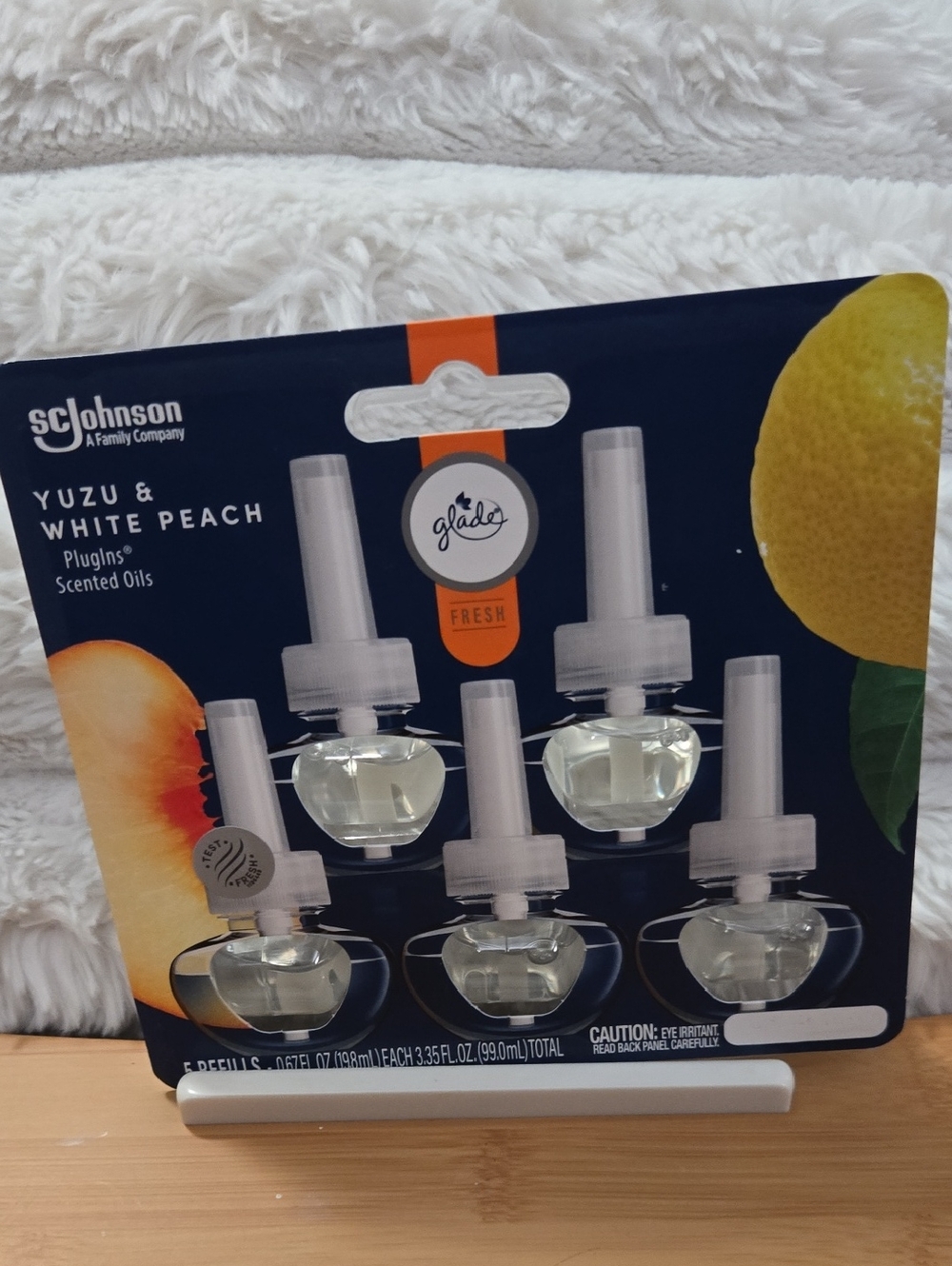New Glade Yuzu & White Peach PlugIns Refill Pack with Clear Bottles 5pack